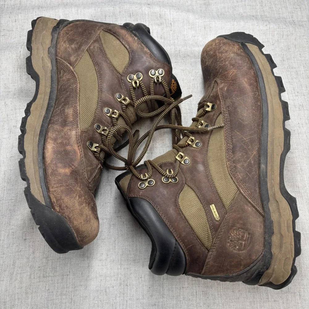 Timberland Chocorua Hiking Boots Brown Leather Gore-Tex Waterproof Men's Size 12